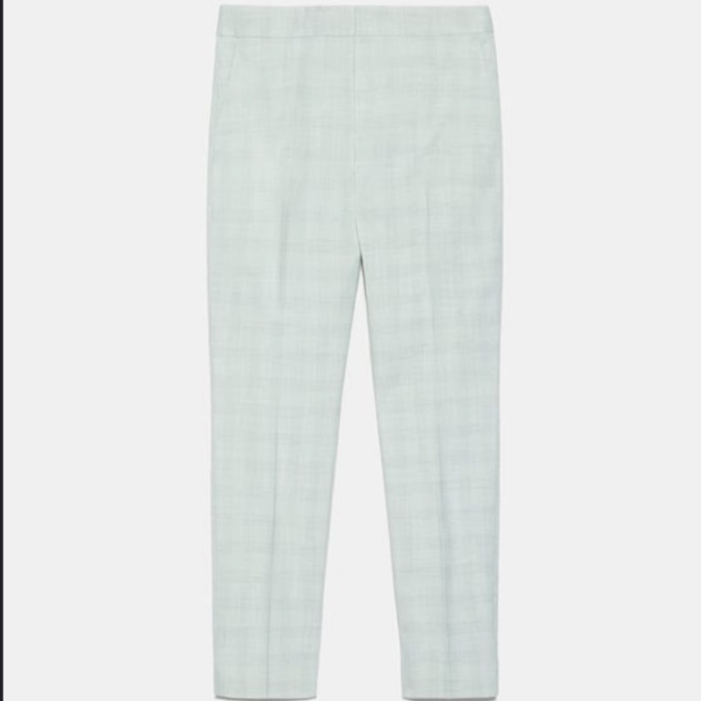 NWT! Light Green Plaid Zara Crop Pant